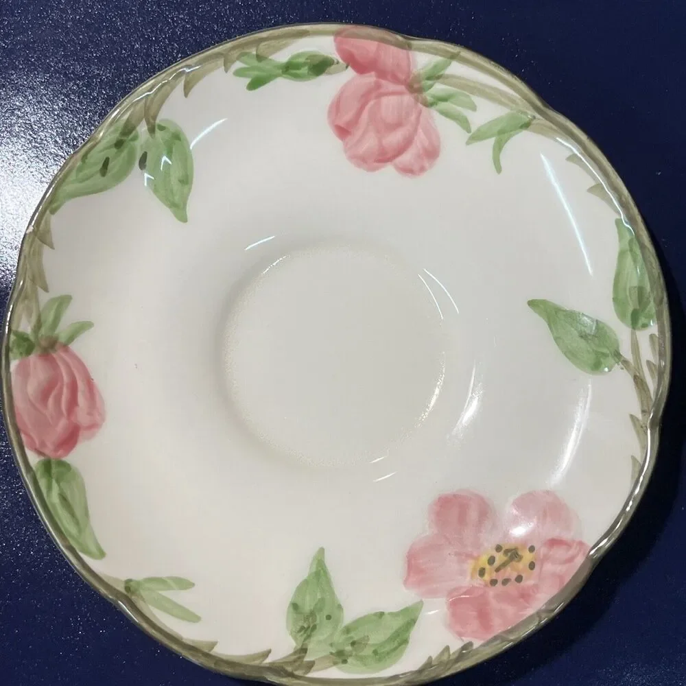 VTG Franciscan Desert Rose Tea Cups & Saucers Set Of 4 Hand Painted USA‎